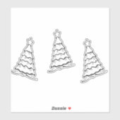 Zwarte kerstboom op sticker (Vel)