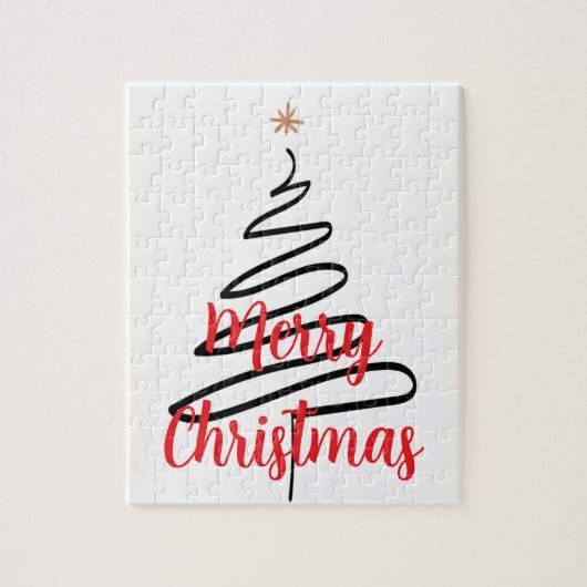 Zwarte kerstboom (PERSONALISEERBAAR) Legpuzzel (Verticaal)