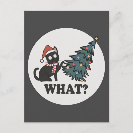 Zwarte kerstboom — Santa Hat Funny What Cute Briefkaart (Voorkant)
