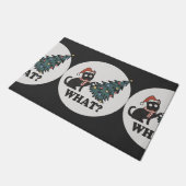 Zwarte kerstboom — Santa Hat Funny What Cute Deurmat (Schuin)