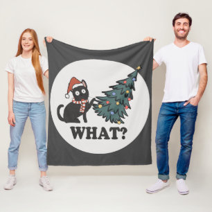 Zwarte kerstboom — Santa Hat Funny What Cute Fleece Deken