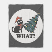 Zwarte kerstboom — Santa Hat Funny What Cute Fleece Deken (Voorkant)