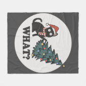 Zwarte kerstboom — Santa Hat Funny What Cute Fleece Deken (Voorkant (Horizontaal))