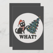 Zwarte kerstboom — Santa Hat Funny What Cute Kaart (Voorkant / Achterkant)