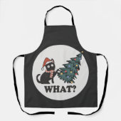 Zwarte kerstboom — Santa Hat Funny What Cute Schort (Voorkant)
