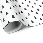 Zwarte kerstboom Scandinavisch patroon Cadeaupapier (Rol Hoek)