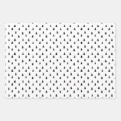 Zwarte kerstboom Scandinavisch patroon Inpakpapier Vel (Voorkant 3)