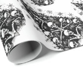 Zwarte kerstboom Schedels en botten Cadeaupapier (Rol Hoek)