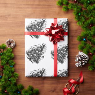 Zwarte kerstboom Schedels en botten Cadeaupapier