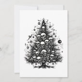 Zwarte kerstboom Schedels en botten Feestdagenkaart (Voorkant)
