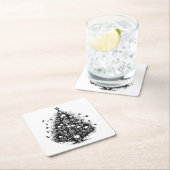 Zwarte kerstboom Schedels en botten Kartonnen Onderzetters (Insitu)