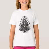 Zwarte kerstboom Schedels en botten T-shirt (Voorkant)