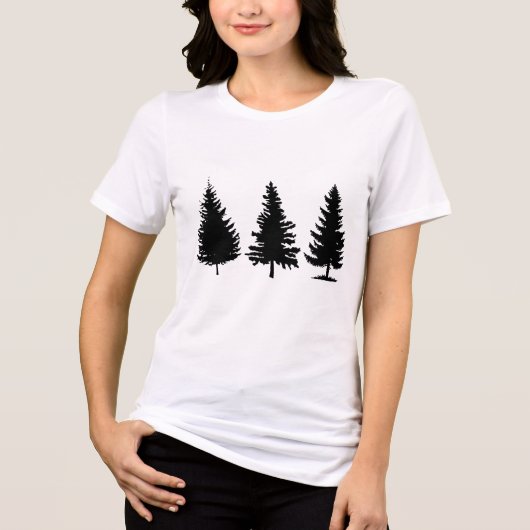 Zwarte Kerstboom Set Tri-Blend Shirt (Voorkant)