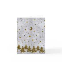 Zwarte kerstboom, sterren op abstract papier