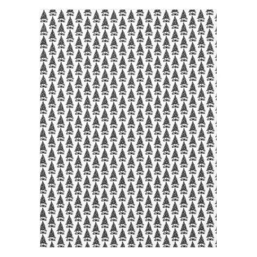 zwarte kerstboom tafelkleed (Voorkant)