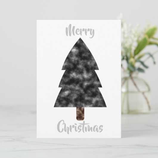 Zwarte kerstboomkaart voor Waterverf Kaart (Staand voorkant)