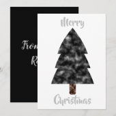 Zwarte kerstboomkaart voor Waterverf Kaart (Voorkant / Achterkant)