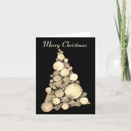 Zwarte kerstboomkaartje voor de fijne kerstavond kaart