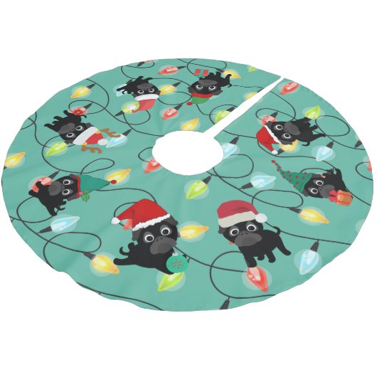 Zwarte kerstboomrok kerstboom rok (Gekanteld)