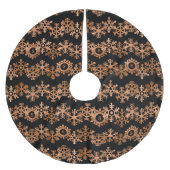 Zwarte kerstboomrok met koperen sneeuwvlok kerstboom rok (Voorkant)