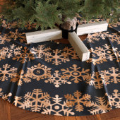 Zwarte kerstboomrok met koperen sneeuwvlok kerstboom rok