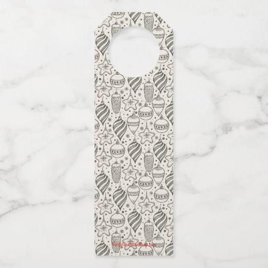 Zwarte  kerstboomvakantie Ornamenten Flessenhanger (Achterkant)