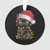 Zwarte kerstboomverlichting met zwarte kat ornament (voorkant)