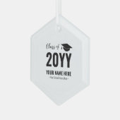 Zwarte kerstcadeau van 2021 Afstuderen Glas Ornament (Voorkant links)