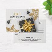 Zwarte kerstcadeau voor kerstcadeaus Gold Snowflak Visitekaartje (Bureau)