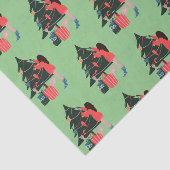 Zwarte kerstcadeau voor meisjes tissuepapier (Detail)