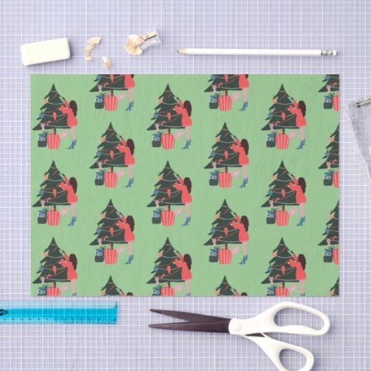 Zwarte kerstcadeau voor meisjes tissuepapier (Craft)