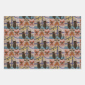 Zwarte kerstcadeaupapierlade voor kerstmis inpakpapier vel (Voorkant)