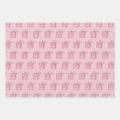 Zwarte kerstcadeaupapierset van 3 inpakpapier vel (Voorkant 3)