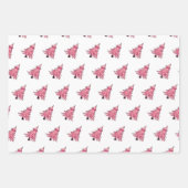 Zwarte kerstcadeaupapierset van 3 inpakpapier vel (Voorkant 2)