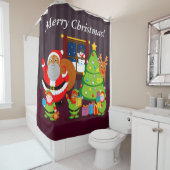 Zwarte kerstcadeaus voor kerstcadeaus, douchegordijn (In situ)