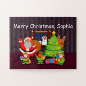 Zwarte kerstcadeaus voor kerstcadeaus, legpuzzel (Horizontaal)