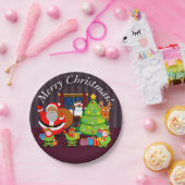 Zwarte kerstcadeaus voor kerstcadeaus, papieren bordje (Feest)