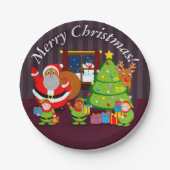 Zwarte kerstcadeaus voor kerstcadeaus, papieren bordje (Voorkant)