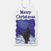 Zwarte kerstcadeaus voor kerstcadeautjes cadeaulabel (Voorkant)