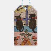 Zwarte kerstcadeaus voor kerstcadeautjes cadeaulabel (Achterkant)