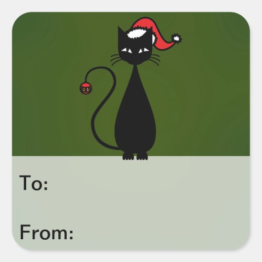 Zwarte kerstcadeaus voor kerstcadeautjes vierkante sticker (Voorkant)