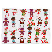 Zwarte kerstcadeautas groot cadeauzakje (Achterkant)