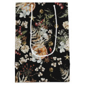 Zwarte Kerstcadeautas Medium Cadeauzakje (Achterkant)