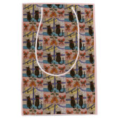 Zwarte kerstcadeautas met kerstcadeau medium cadeauzakje (Voorkant)