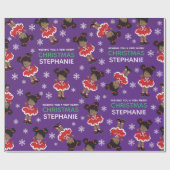 Zwarte kerstdanser cadeaupapier (Vlak)