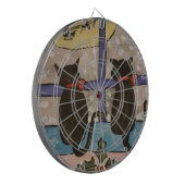 Zwarte kerstdartboard met kat dartbord (Voorkant Links)