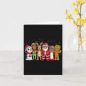 Zwarte Kerstfamilie Afro-Amerikaanse kerstman Kaart (Gele Bloem)