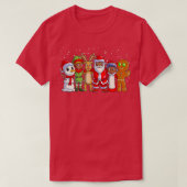 Zwarte Kerstfamilie Afro-Amerikaanse kerstman T-shirt (Design voorkant)