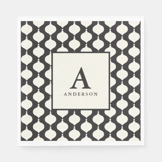 Zwarte  kerstfeest servet (Voorkant)