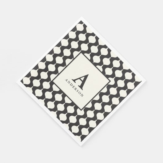 Zwarte  kerstfeest servet (Hoek)